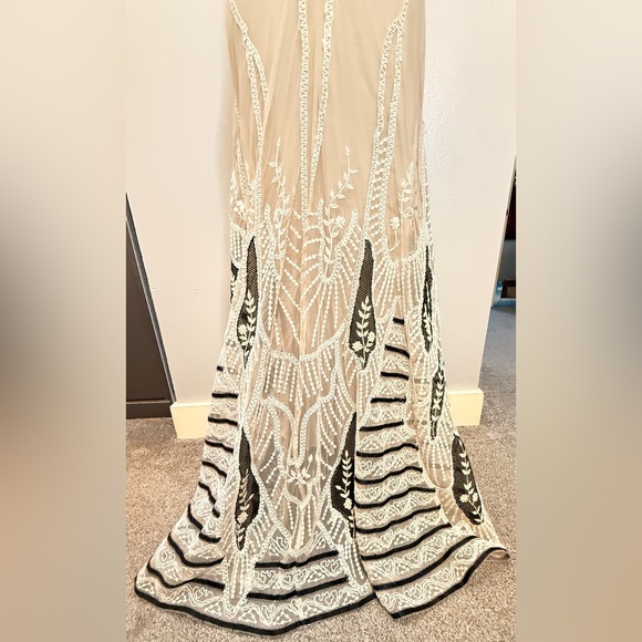 Free People Black and Cream Ethereal Sheer Lace Maxi Dress - Picture 8 of 11